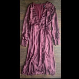 Bardot Burgundy faux wrap midi dress Size 8